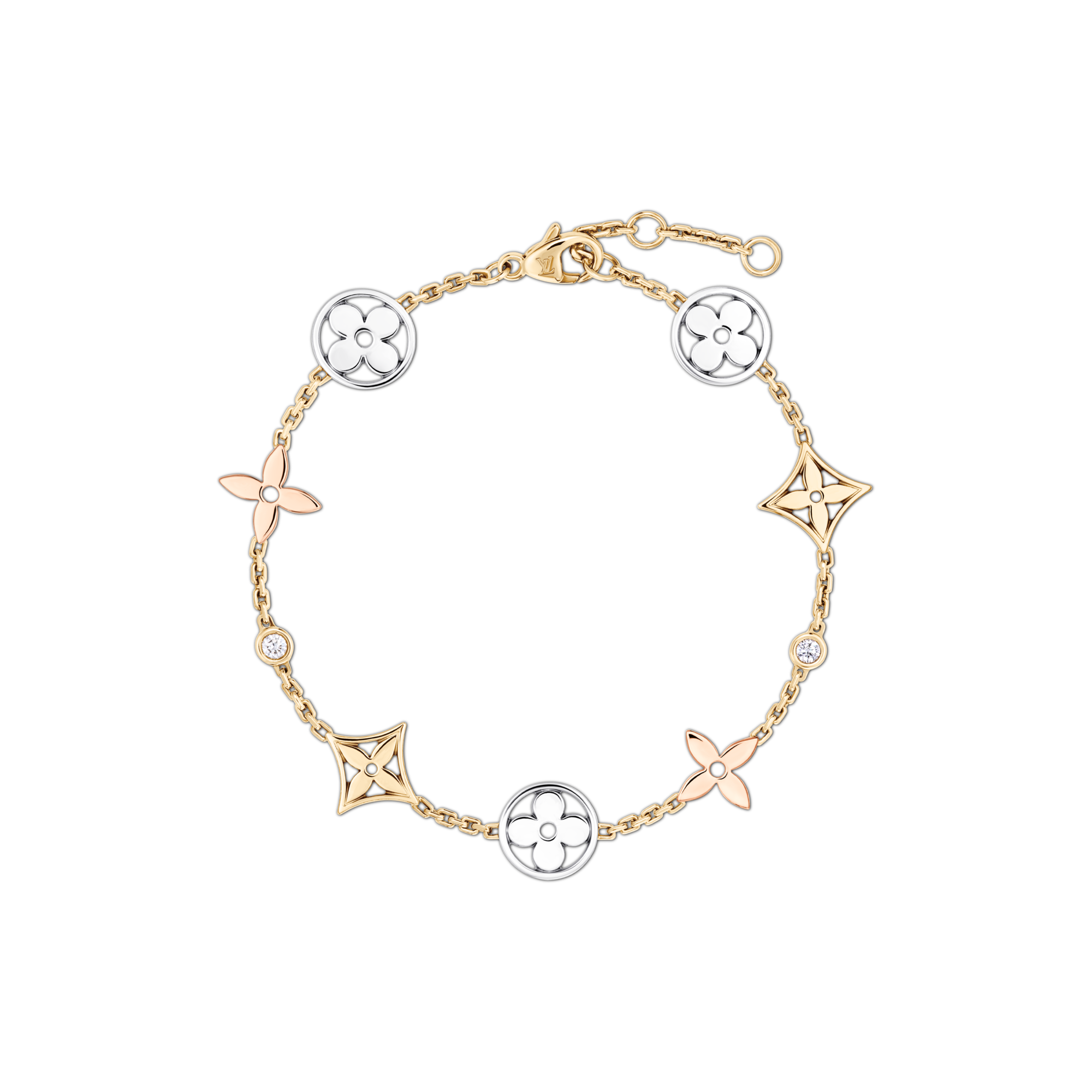Idylle Blossom bracelet, 3 golds and diamonds - Categories | LOUIS
